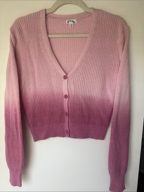 art class Pink Ombre V-Neck Button Cardigan
